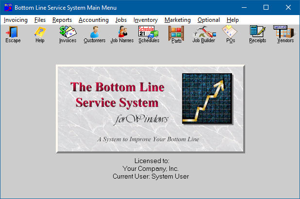 Bottom Line Main Menu